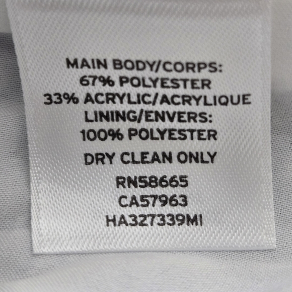 Halogen Women's L Textured Blue & White Bouclé Tweed Blazer Jacket Full Zip - Picture 11 of 16